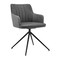 Armen Living Simone Modern Faux Leather and Fabric Metal Swivel Dining Room Chairs, PK2 LCSICHGRBL - alternate 1